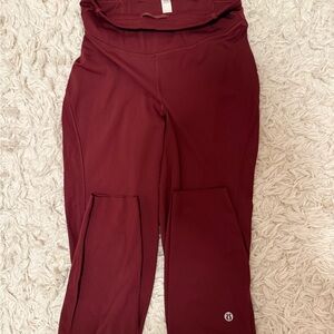 Lulu Lemon Burgundy High-Waisted Leggings